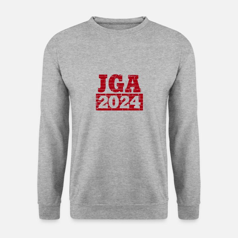 JGA 2024 Team Bräutigam - Junggesellenabschied - Unisex Pullover - Weißgrau meliert