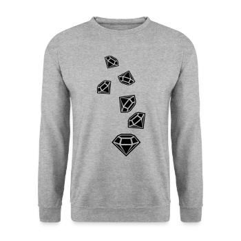 Silhouette de l’icône en diamant - Sweat-shirt Unisexe - gris chiné - Devant - Alina (178cm) & Michal (187cm)