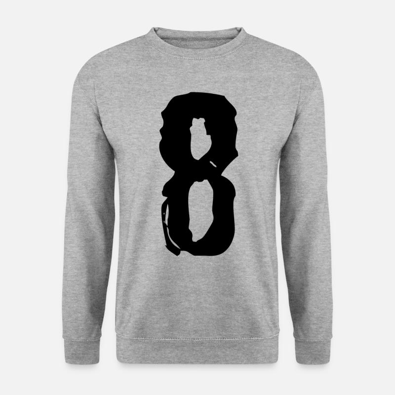 8 Zahl Trikot - Unisex Pullover - Weißgrau meliert