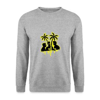 Insel Party Feiern Bier - Unisex Pullover - Weißgrau meliert - Vorne - Alina (178cm) & Michal (187cm)