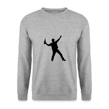 Boisson Silhouette Fête - Sweat-shirt Unisexe - gris chiné - Devant - Alina (178cm) & Michal (187cm)