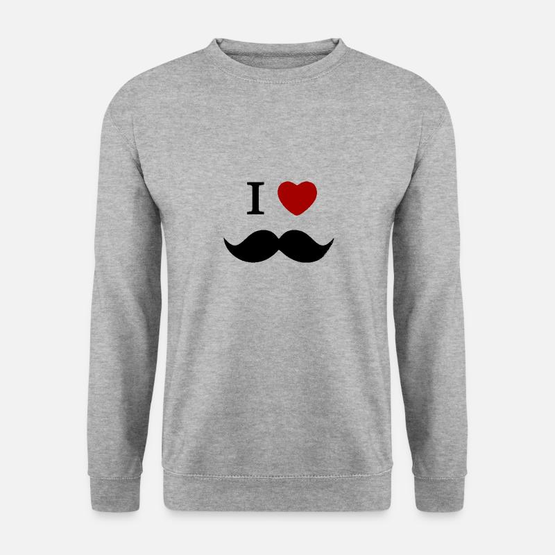 I love Beards - Unisex Pullover - Weißgrau meliert