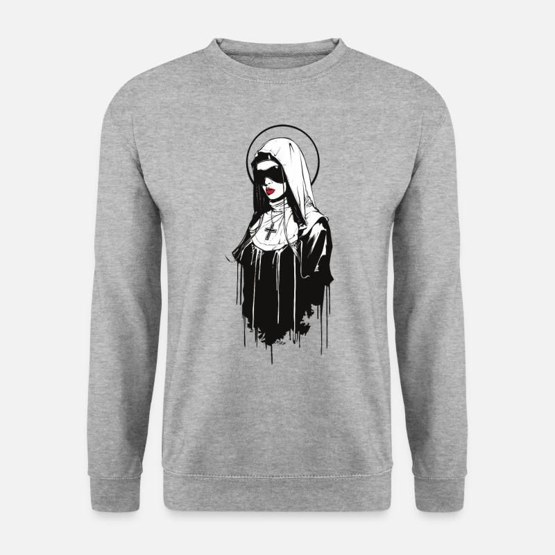 Nonne - Unisex Pullover - Weißgrau meliert