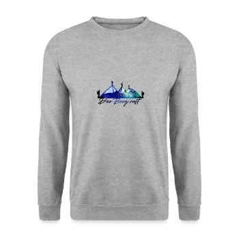 wandern berge,berg,wandern,weiss,berg ruft - Unisex Pullover - Weißgrau meliert - Vorne - Alina (178cm) & Michal (187cm)