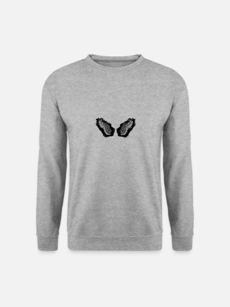 angelwings,flügel,aquarell,schwarz,engelsflügel - Unisex Pullover - Weißgrau meliert
