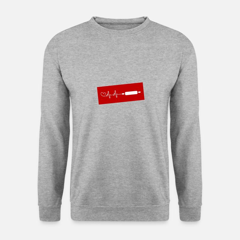 Küchenrolle Nudelholz - Unisex Pullover - Weißgrau meliert
