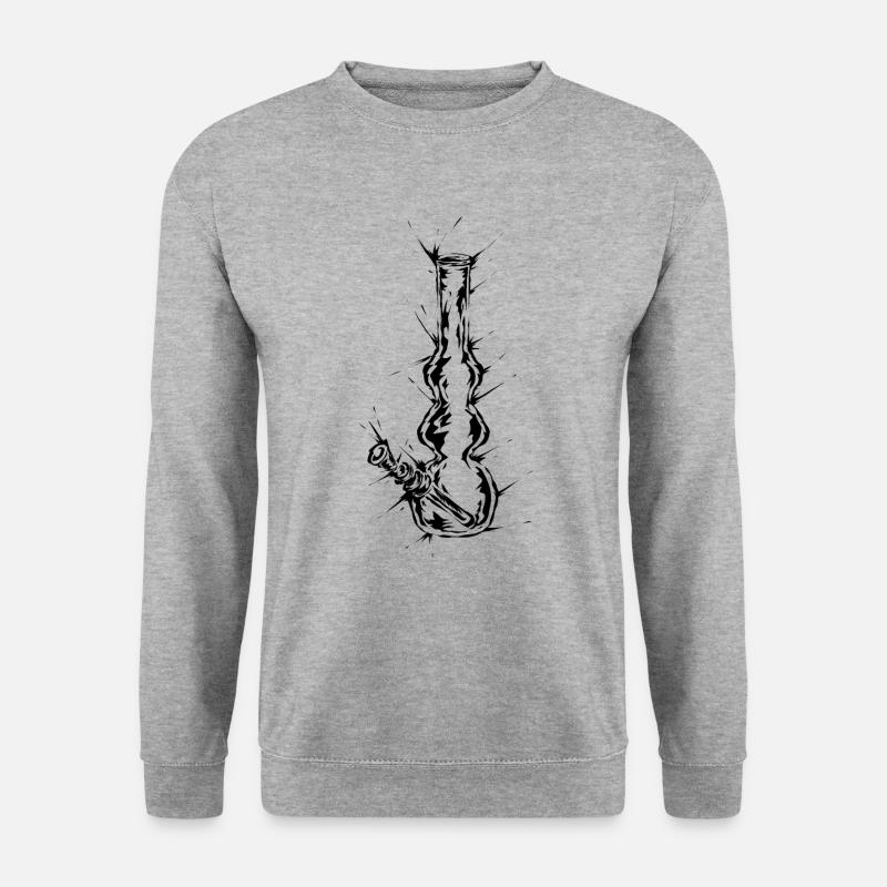 Cannabis Bong - Unisex Pullover - Weißgrau meliert