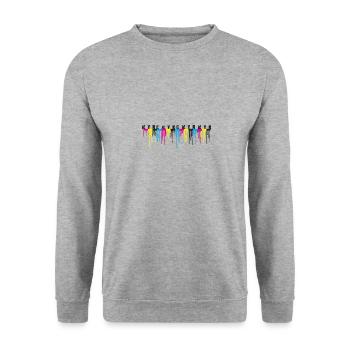 cmyk,strip,painting,graffiti - Unisex Sweatshirt - salt & pepper - Front - Alina (178cm) & Michal (187cm)