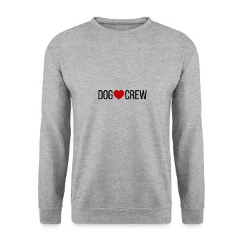 Dog Crew Herz - Unisex Pullover - Weißgrau meliert - Vorne - Alina (178cm) & Michal (187cm)