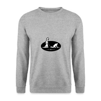 Hochzeit Brautpaar Leine - Unisex Pullover - Weißgrau meliert - Vorne - Alina (178cm) & Michal (187cm)