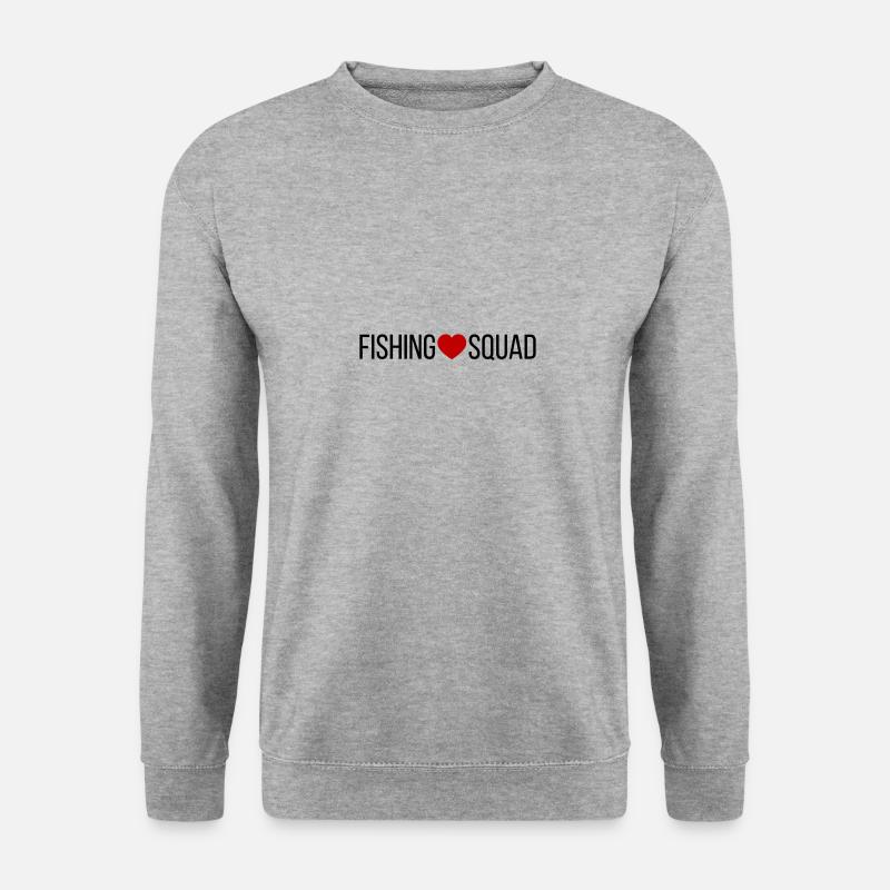 Fishing Squad Herz - Unisex Pullover - Weißgrau meliert