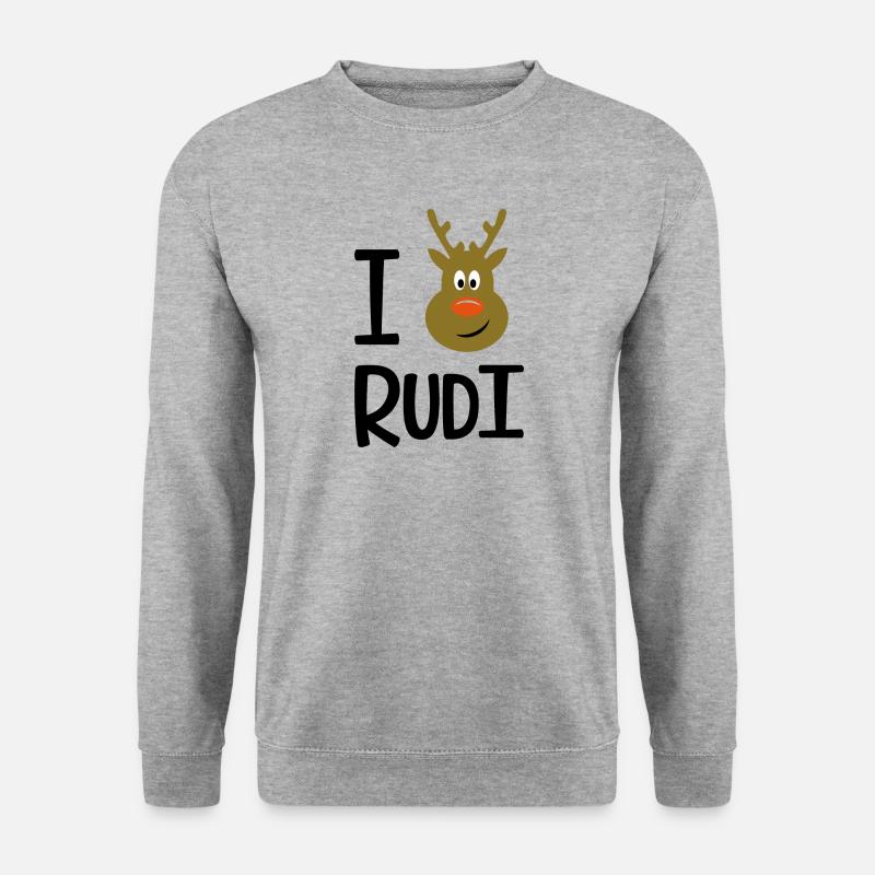 Rudolph - Unisex Pullover - Weißgrau meliert