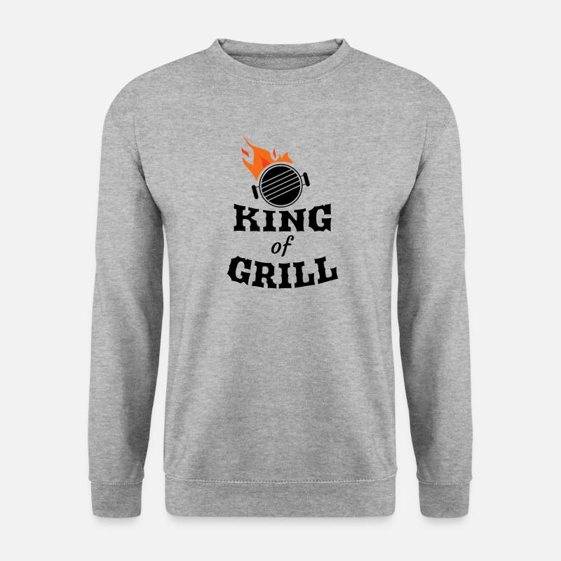 king of grill - Unisex Pullover - Weißgrau meliert
