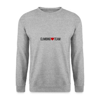 Cœur d’équipe d’escalade - Sweat-shirt Unisexe - gris chiné - Devant - Alina (178cm) & Michal (187cm)