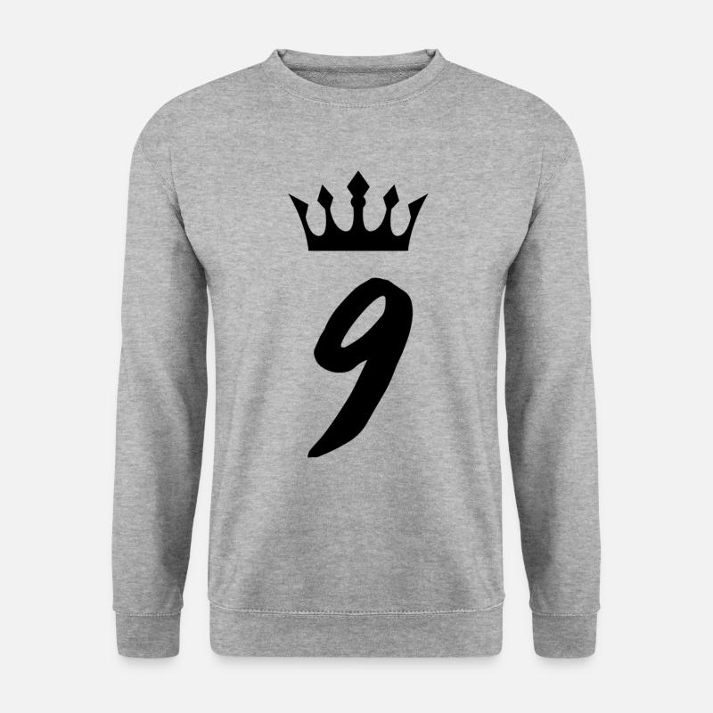 9 Number crown - Unisex Sweatshirt - salt & pepper