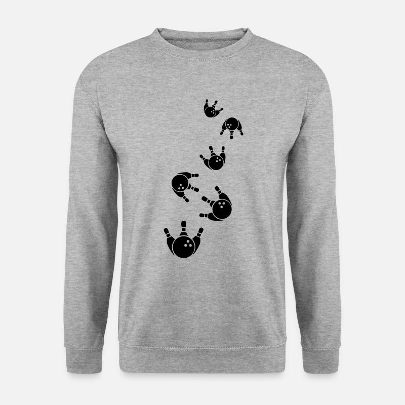 Kegeln Kegel Icon - Unisex Pullover - Weißgrau meliert