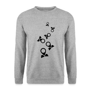 World map icon icon - Unisex Sweatshirt - salt & pepper - Front - Alina (178cm) & Michal (187cm)