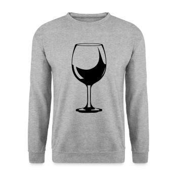 Wine glass symbol wine glass - Unisex Sweatshirt - salt & pepper - Front - Alina (178cm) & Michal (187cm)