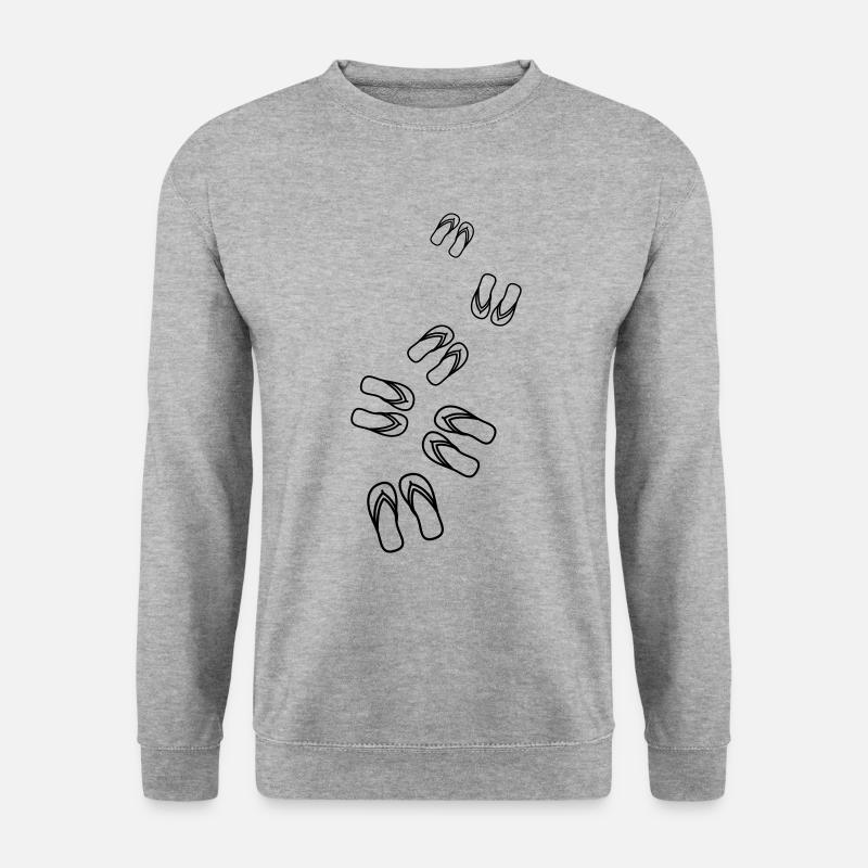 Badelatschen icon - Unisex Pullover - Weißgrau meliert
