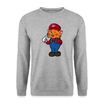 Chat mignon - Sweat-shirt Unisexe - gris chiné - Devant - Alina (178cm) & Michal (187cm)