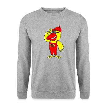 Minol Oriole Bird (Cool Version) - Unisex Sweatshirt - salt & pepper - Front - Alina (178cm) & Michal (187cm)