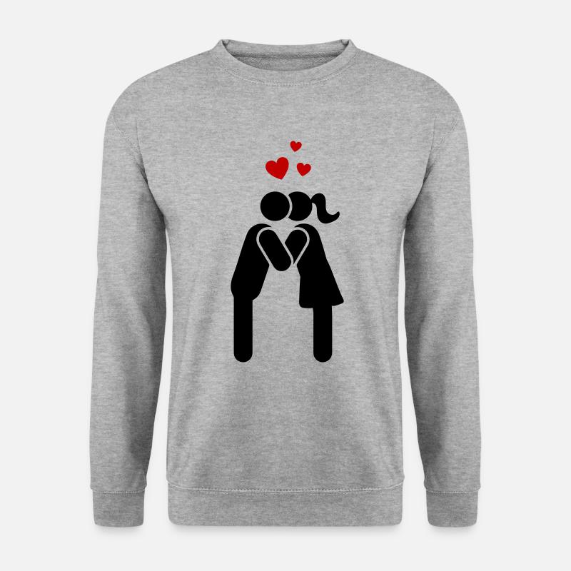 amour de couple - Sweat-shirt Unisexe - gris chiné