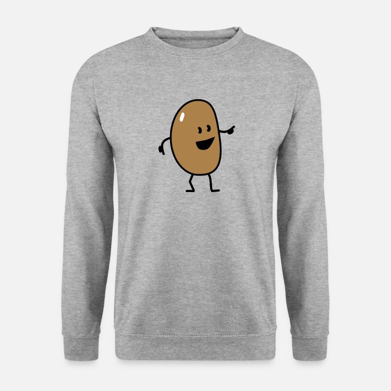 french (yelly) bean - Unisex Pullover - Weißgrau meliert
