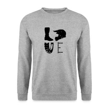 Love motocross - Unisex Sweatshirt - salt & pepper - Front - Alina (178cm) & Michal (187cm)