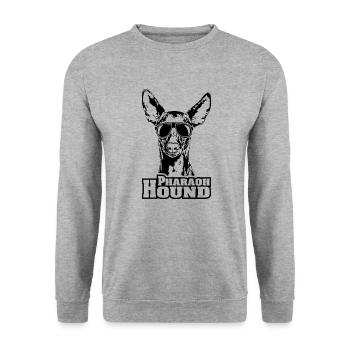 PHARAOH HOUND cool sunglasses dogs dog - Unisex Sweatshirt - salt & pepper - Front - Alina (178cm) & Michal (187cm)