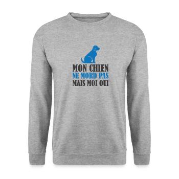 t-shirt propriétaire de chien humour - Sweat-shirt Unisexe - gris chiné - Devant - Alina (178cm) & Michal (187cm)
