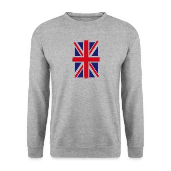 Britische Flagge Großbritannien Flagge Union Jack United - Unisex Pullover - Weißgrau meliert - Vorne - Alina (178cm) & Michal (187cm)