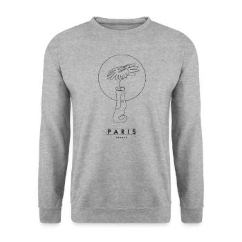 Paris - Unisex Sweatshirt - salt & pepper - Front - Alina (178cm) & Michal (187cm)