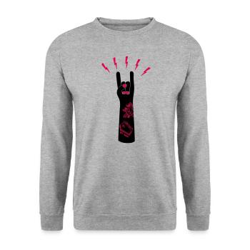Rock 'n' Roll - Sweat-shirt Unisexe - gris chiné - Devant - Alina (178cm) & Michal (187cm)