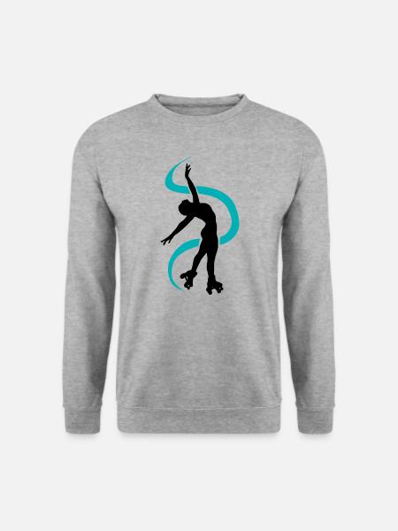 Silhouette Quad Skater tanzt - Unisex Pullover - Weißgrau meliert