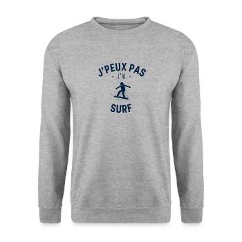J Peux Pas J Ai Surf - Sweat-shirt Unisexe - gris chiné - Devant - Alina (178cm) & Michal (187cm)