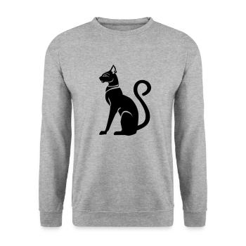Bastet - déesse chat dans l'Egypte ancienne - Sweat-shirt Unisexe - gris chiné - Devant - Alina (178cm) & Michal (187cm)