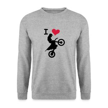 love jump - Unisex Pullover - Weißgrau meliert - Vorne - Alina (178cm) & Michal (187cm)
