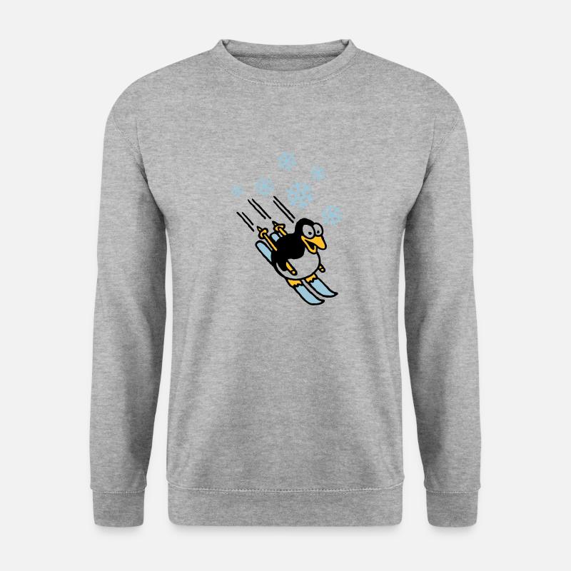 pinguin_ski_022011_h_3c - Sweat-shirt Unisexe - gris chiné