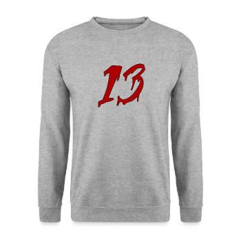 13 - Unisex Sweatshirt - salt & pepper - Front - Alina (178cm) & Michal (187cm)