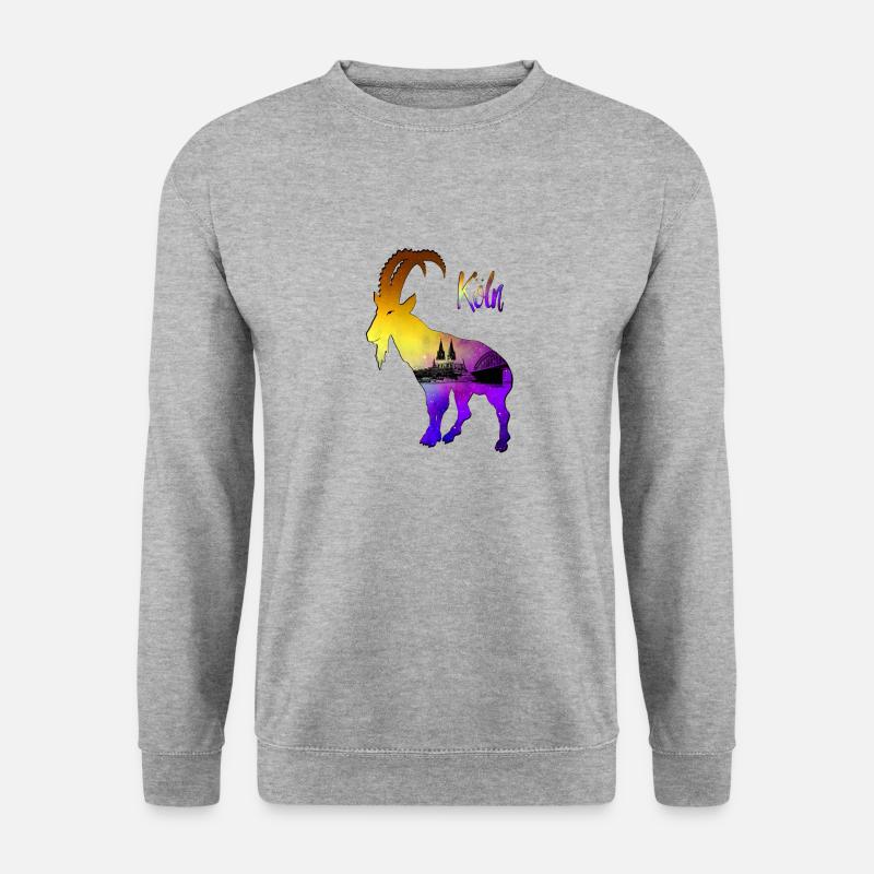 Köln Geißbock Hennes - Unisex Pullover - Weißgrau meliert