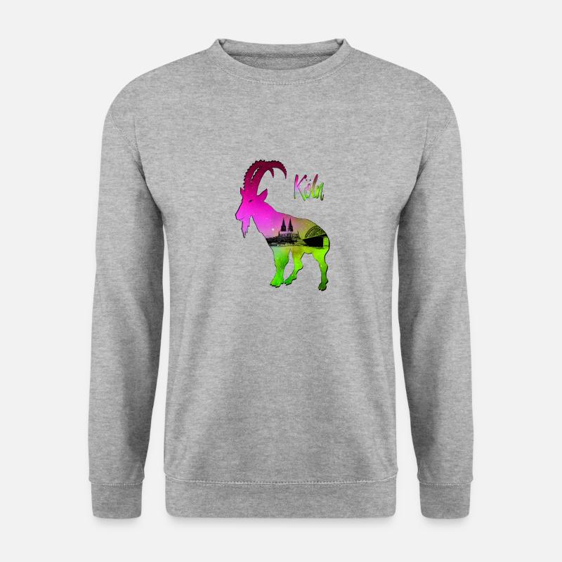 Geissbock Hennes Köln - Unisex Pullover - Weißgrau meliert