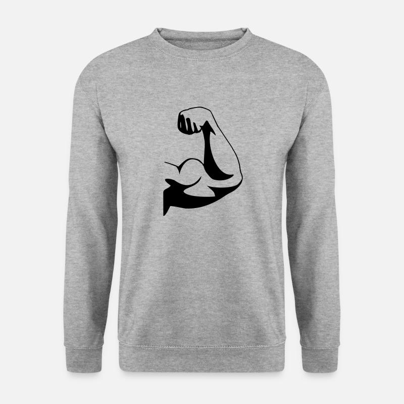 Bodybuilder arm - Unisex Sweatshirt - salt & pepper