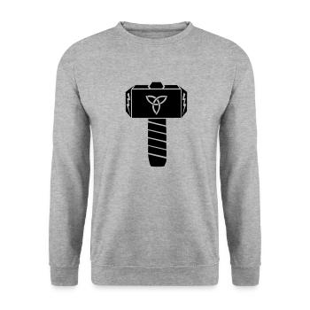Mjölnir Thor's Hammer Thorhammer - Unisex Sweatshirt - salt & pepper - Front - Alina (178cm) & Michal (187cm)