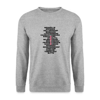 Berlin - Unisex Sweatshirt - salt & pepper - Front - Alina (178cm) & Michal (187cm)