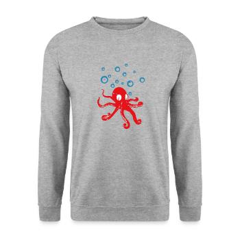 Octopus - Unisex Sweatshirt - salt & pepper - Front - Alina (178cm) & Michal (187cm)