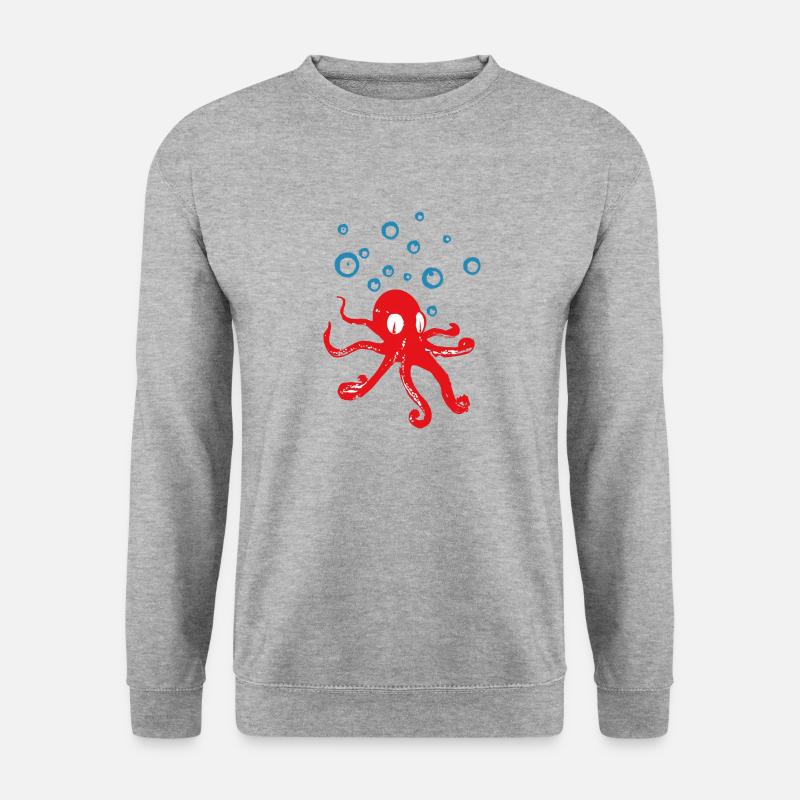 Octopus - Unisex Pullover - Weißgrau meliert
