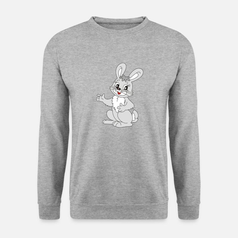 Süsses Häschen - Unisex Pullover - Weißgrau meliert