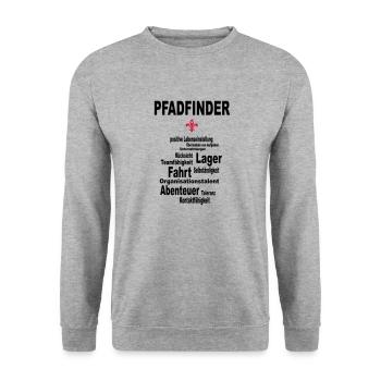 pfadfinder lebenseinstellung - Unisex Pullover - Weißgrau meliert - Vorne - Alina (178cm) & Michal (187cm)