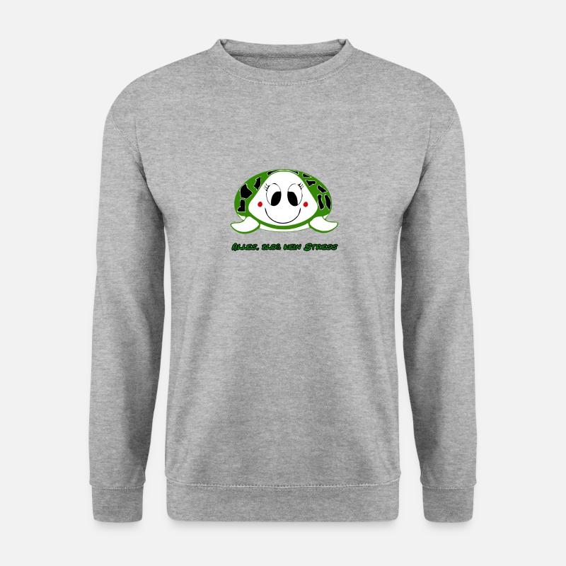Schildkröte (ALLES, BLOß KEIN STRESS) - Unisex Pullover - Weißgrau meliert