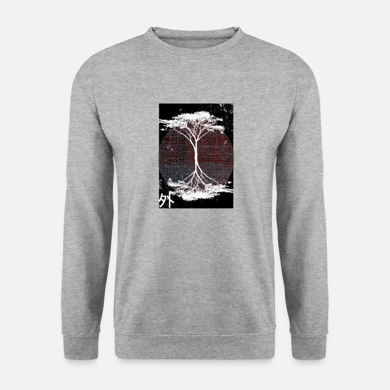 Außerhalb reflektierter Baum - Unisex Pullover - Weißgrau meliert